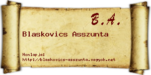 Blaskovics Asszunta névjegykártya